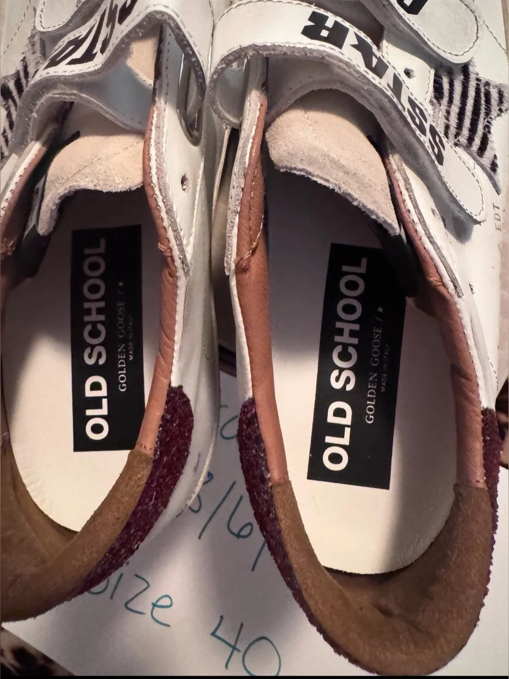 Golden Goose Super Women’s Old Skool White Glitter Women's Shoe Euro Size 40 NIB